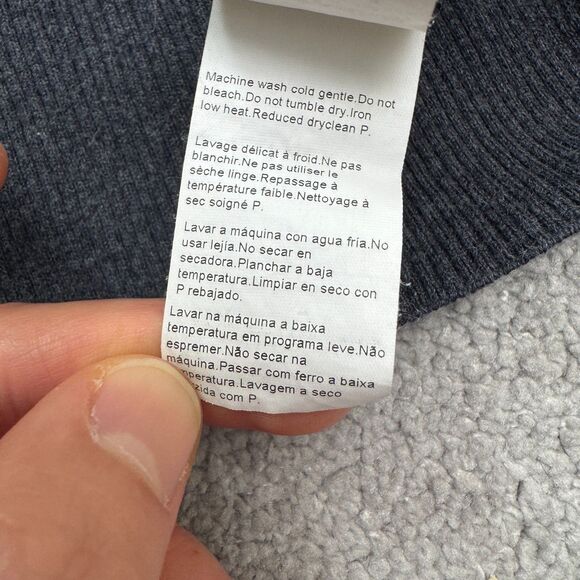 Boss Hugo Boss Full Zip Cardigan Sweater Mens Small Charcoal Gray Mock Cotton - Picture 9 of 15